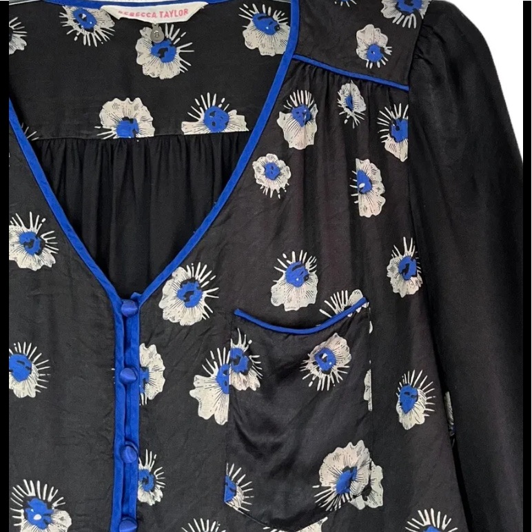 Rebecca Taylor Pull Over Elegant Blouse! Viscose/Silk
